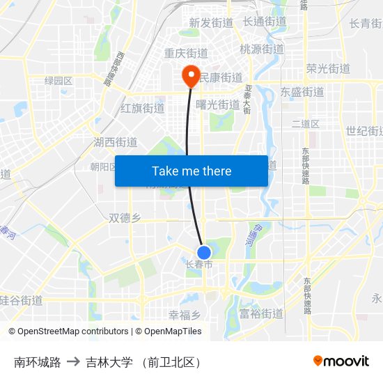 南环城路 to 吉林大学 （前卫北区） map