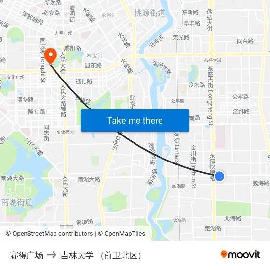 赛得广场 to 吉林大学 （前卫北区） map