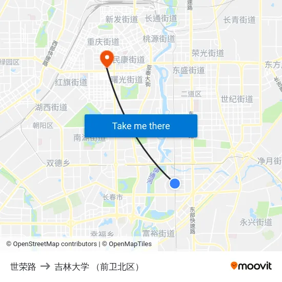 世荣路 to 吉林大学 （前卫北区） map
