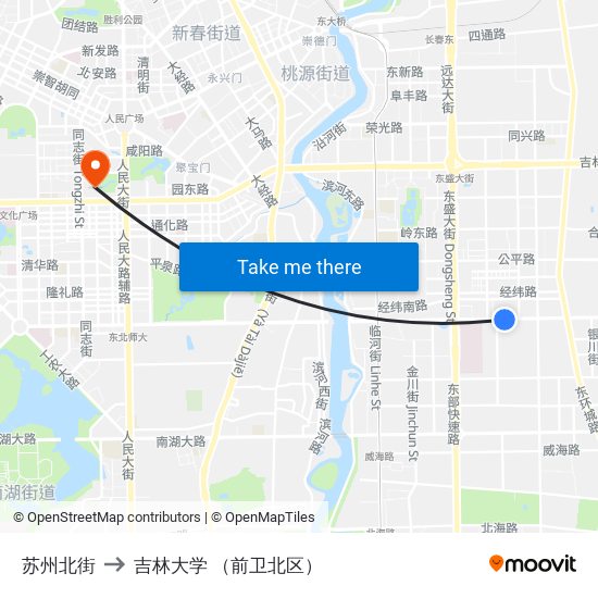 苏州北街 to 吉林大学 （前卫北区） map