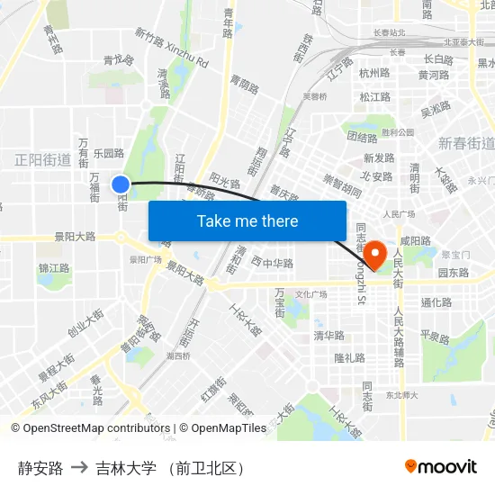 静安路 to 吉林大学 （前卫北区） map
