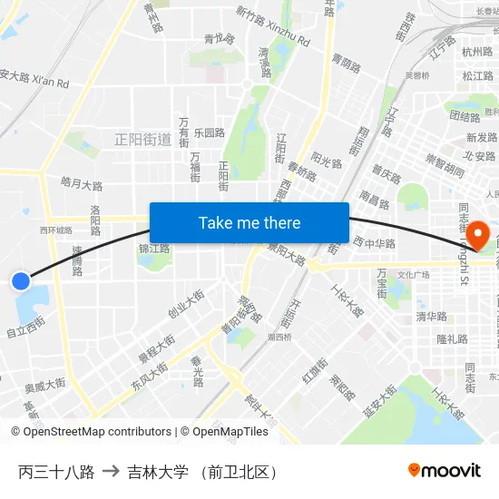 丙三十八路 to 吉林大学 （前卫北区） map