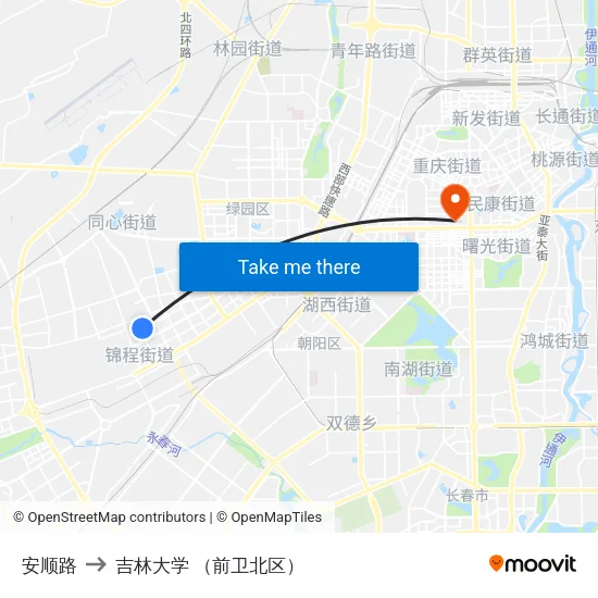 安顺路 to 吉林大学 （前卫北区） map