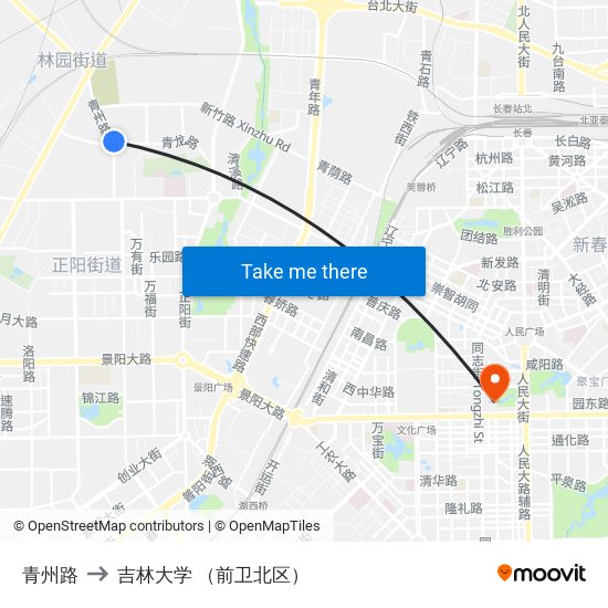 青州路 to 吉林大学 （前卫北区） map