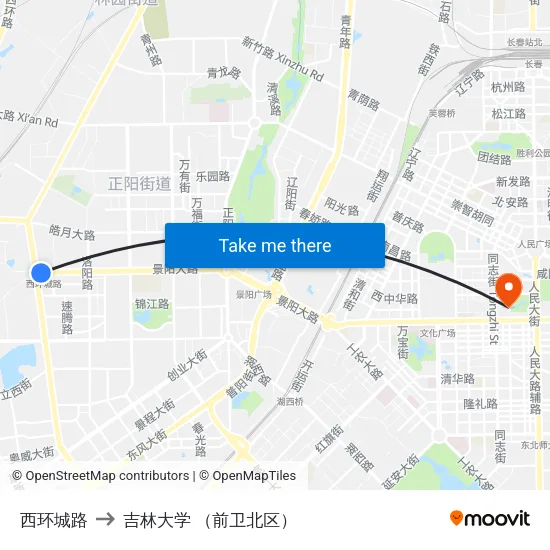 西环城路 to 吉林大学 （前卫北区） map