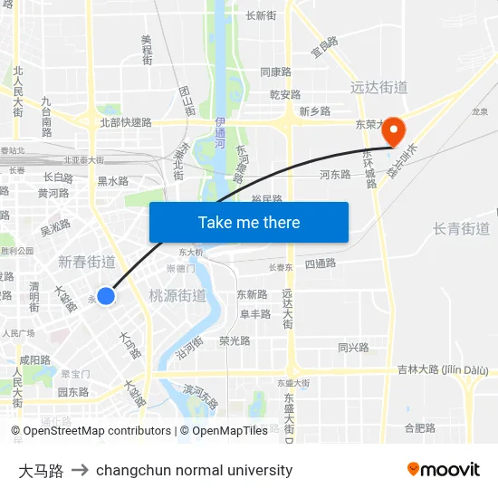 Main Road to Changchun Normal University map
