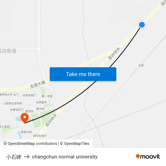 Xiao Shibei to Changchun Normal University map