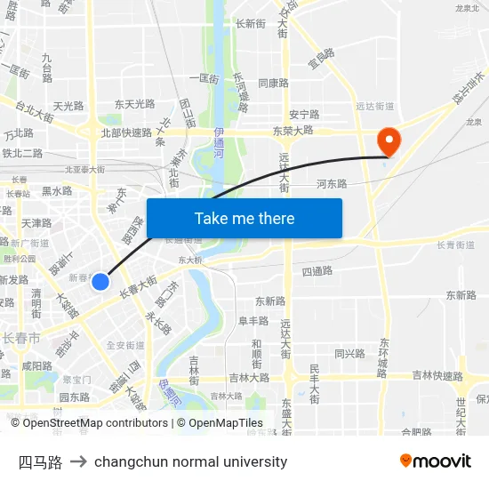 Si Ma Road to Changchun Normal University map