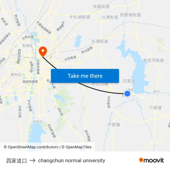 Sijia Crossing to Changchun Normal University map