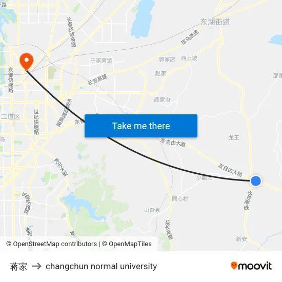 Jiang Family to Changchun Normal University map
