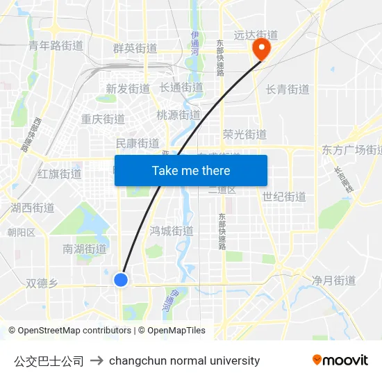 Bus Company to Changchun Normal University map