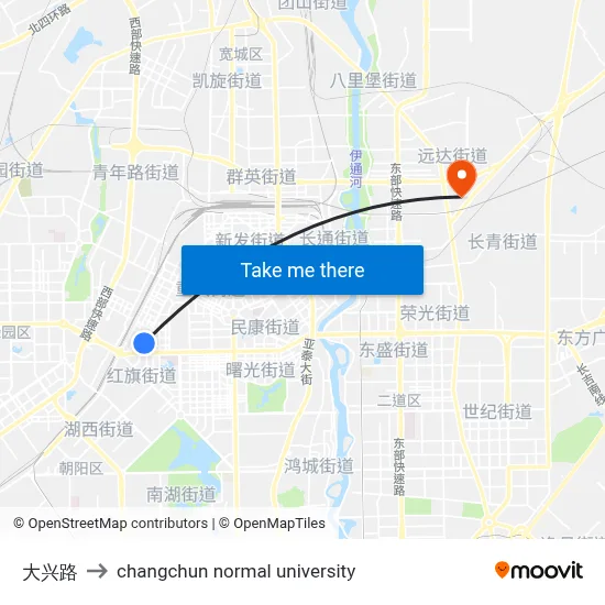 大兴路 to changchun normal university map