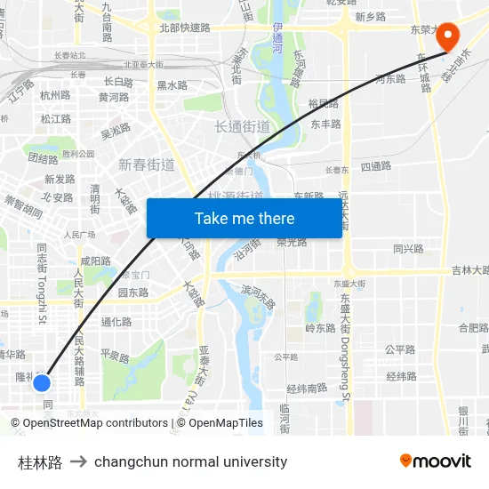 Guilin Road to Changchun Normal University map