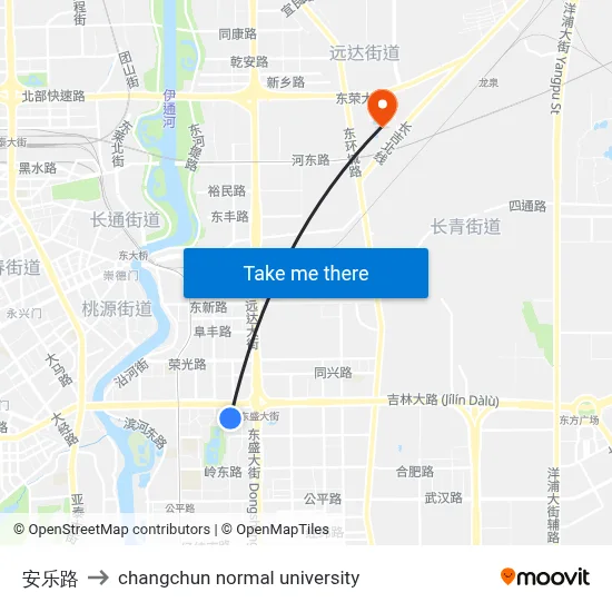 Angle Road to Changchun Normal University map