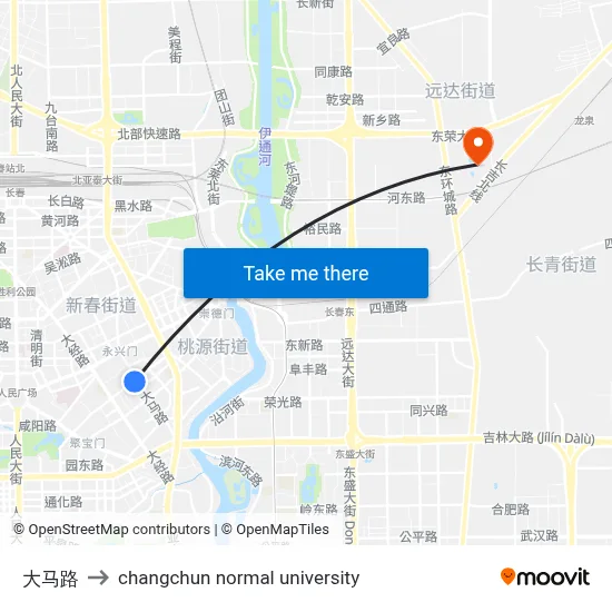 Main Road to Changchun Normal University map