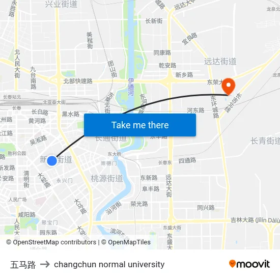 Fifth Road to Changchun Normal University map