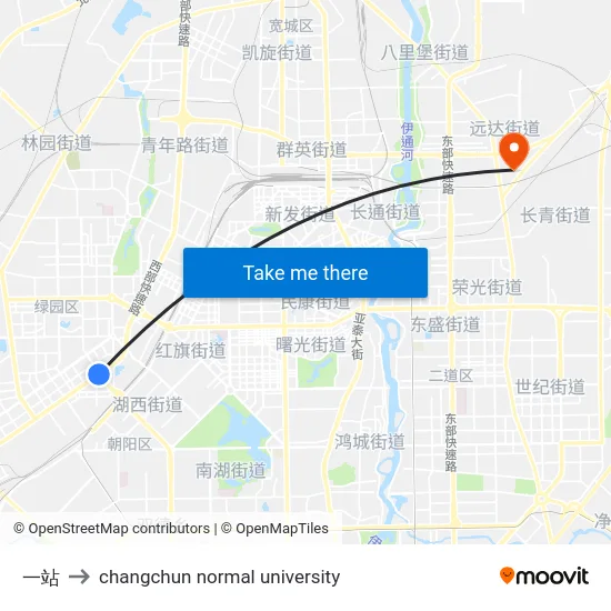 一站 to changchun normal university map