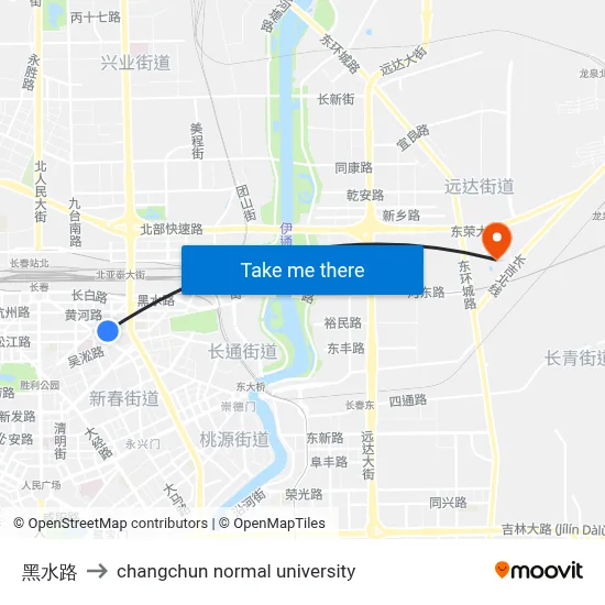Heishui Road to Changchun Normal University map