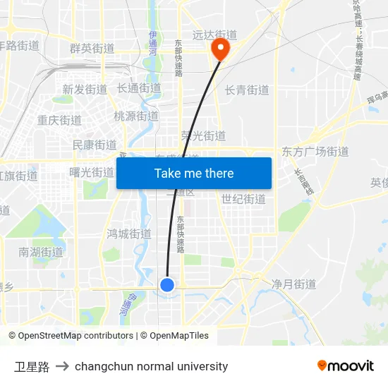 Satellite Road to Changchun Normal University map