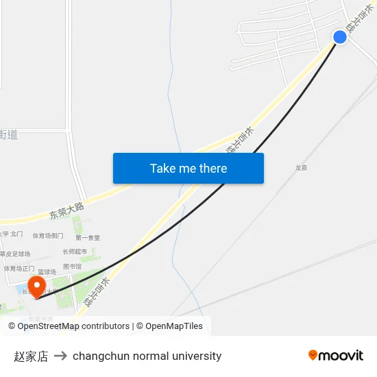 Zhao Family Store to Changchun Normal University map