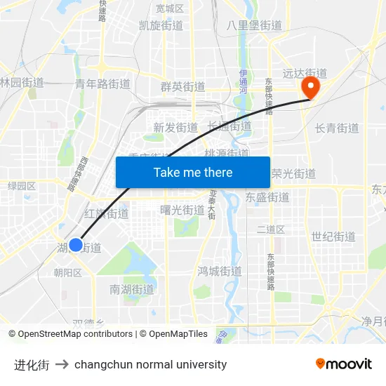 进化街 to changchun normal university map