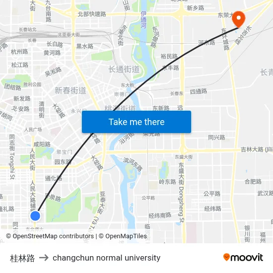 Guilin Road to Changchun Normal University map