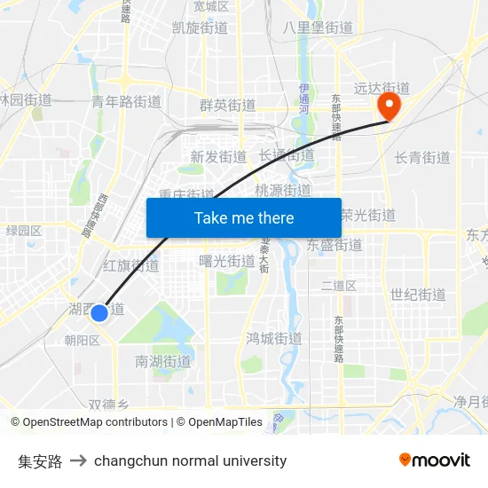集安路 to changchun normal university map