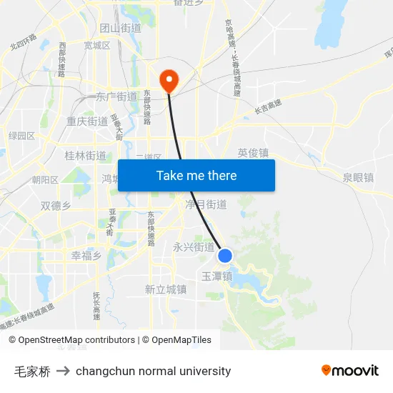 Mao Family Bridge to Changchun Normal University map