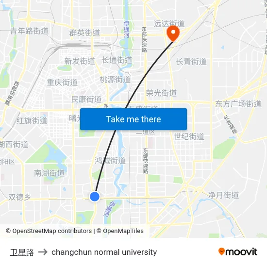 Satellite Road to Changchun Normal University map