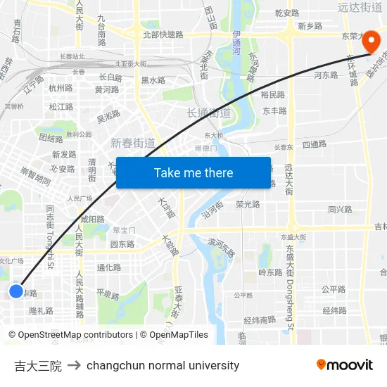 吉大三院 to changchun normal university map