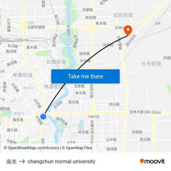 South Gate to Changchun Normal University map