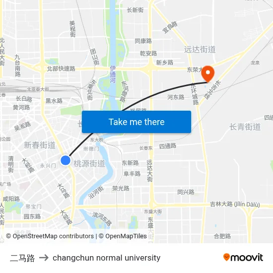 Second Road to Changchun Normal University map