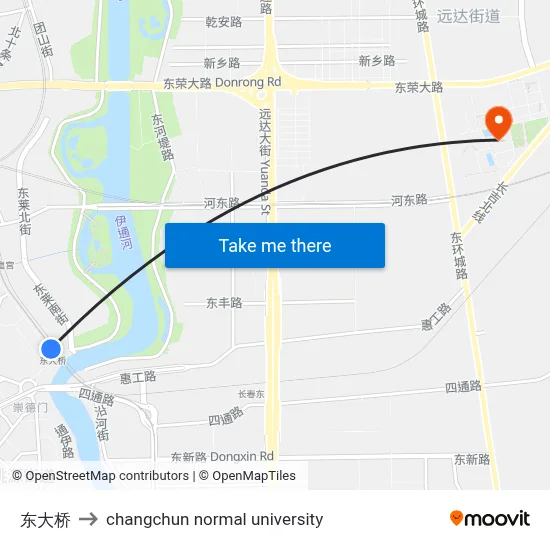 East Bridge to Changchun Normal University map