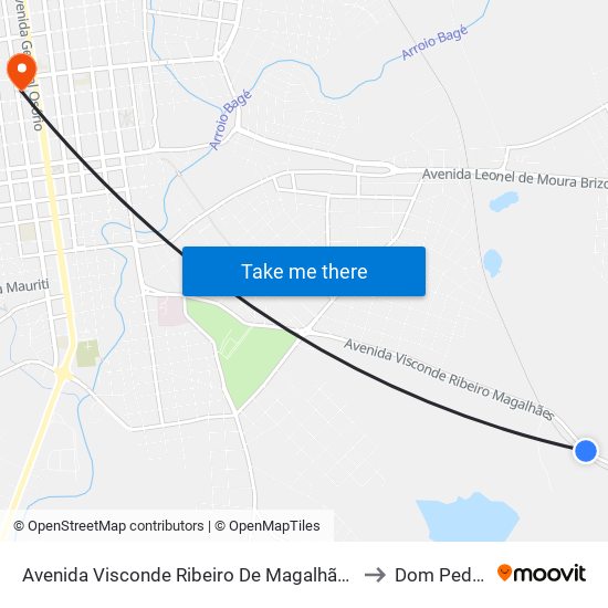 Avenida Visconde Ribeiro De Magalhães, 995 to Dom Pedrito map