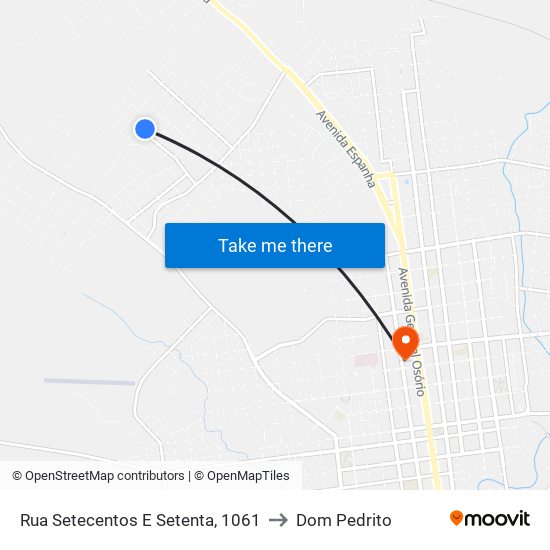 Rua Setecentos E Setenta, 1061 to Dom Pedrito map