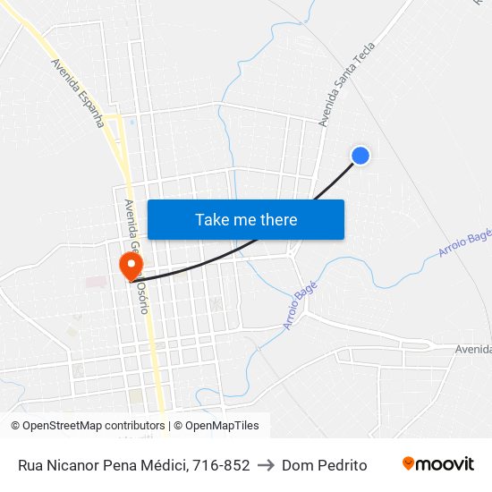 Rua Nicanor Pena Médici, 716-852 to Dom Pedrito map