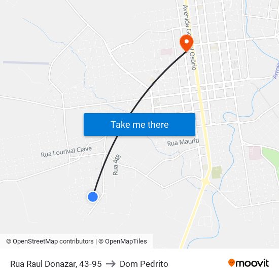 Rua Raul Donazar, 43-95 to Dom Pedrito map