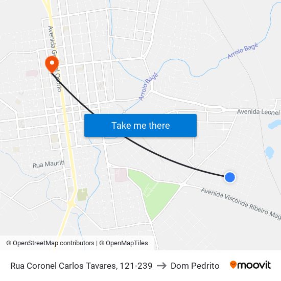 Rua Coronel Carlos Tavares, 121-239 to Dom Pedrito map