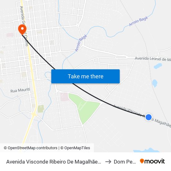 Avenida Visconde Ribeiro De Magalhães, 2412-2722 to Dom Pedrito map