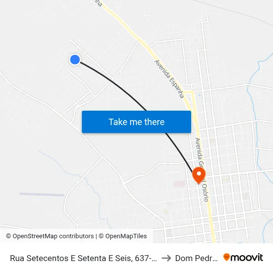 Rua Setecentos E Setenta E Seis, 637-671 to Dom Pedrito map
