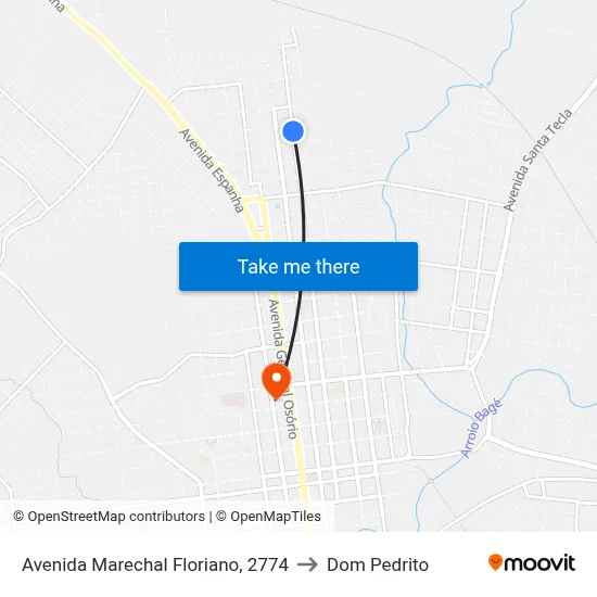 Avenida Marechal Floriano, 2774 to Dom Pedrito map