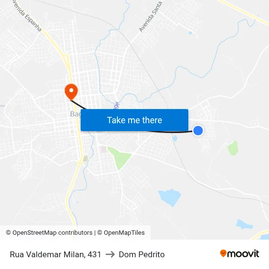 Rua Valdemar Milan, 431 to Dom Pedrito map