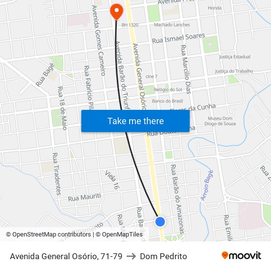 Avenida General Osório, 71-79 to Dom Pedrito map