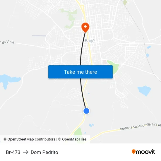 Br-473 to Dom Pedrito map