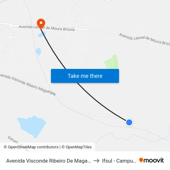 Avenida Visconde Ribeiro De Magalhães, 534-810 to Ifsul - Campus Bagé map