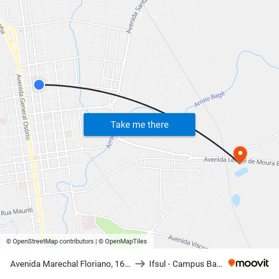 Avenida Marechal Floriano, 1689 to Ifsul - Campus Bagé map