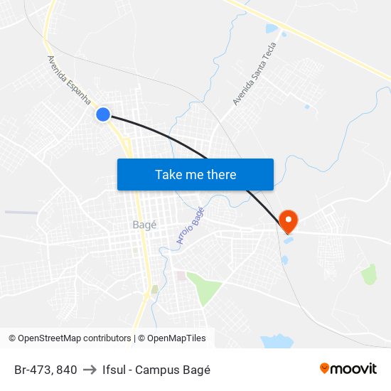 Br-473, 840 to Ifsul - Campus Bagé map