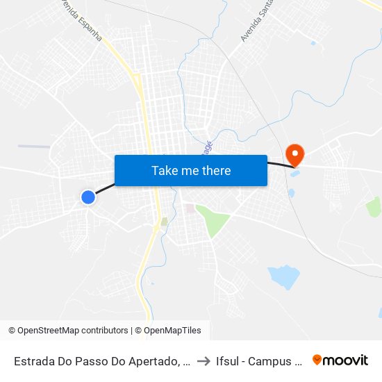 Estrada Do Passo Do Apertado, 62-160 to Ifsul - Campus Bagé map