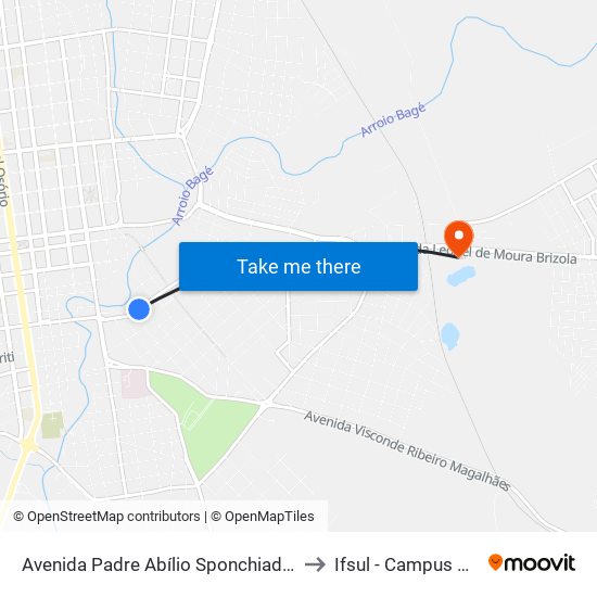 Avenida Padre Abílio Sponchiado, 338 to Ifsul - Campus Bagé map