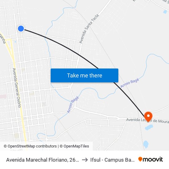 Avenida Marechal Floriano, 2625 to Ifsul - Campus Bagé map